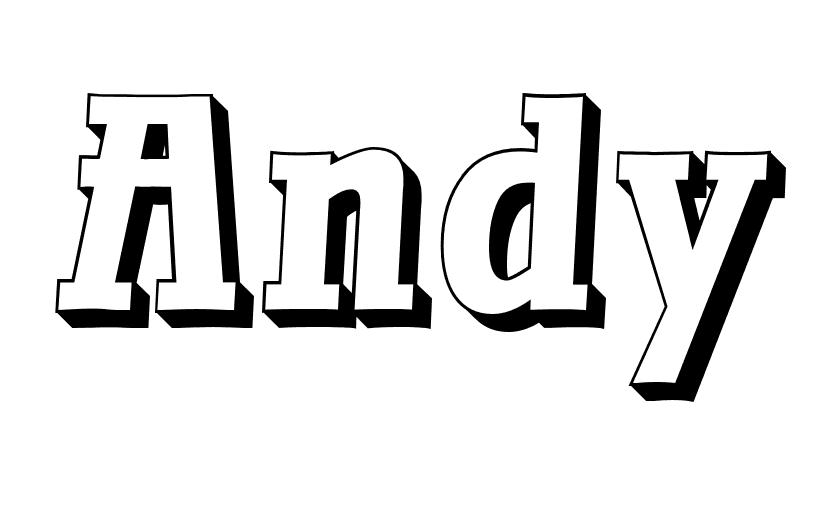 Coloriage Andy - Prénom à imprimer