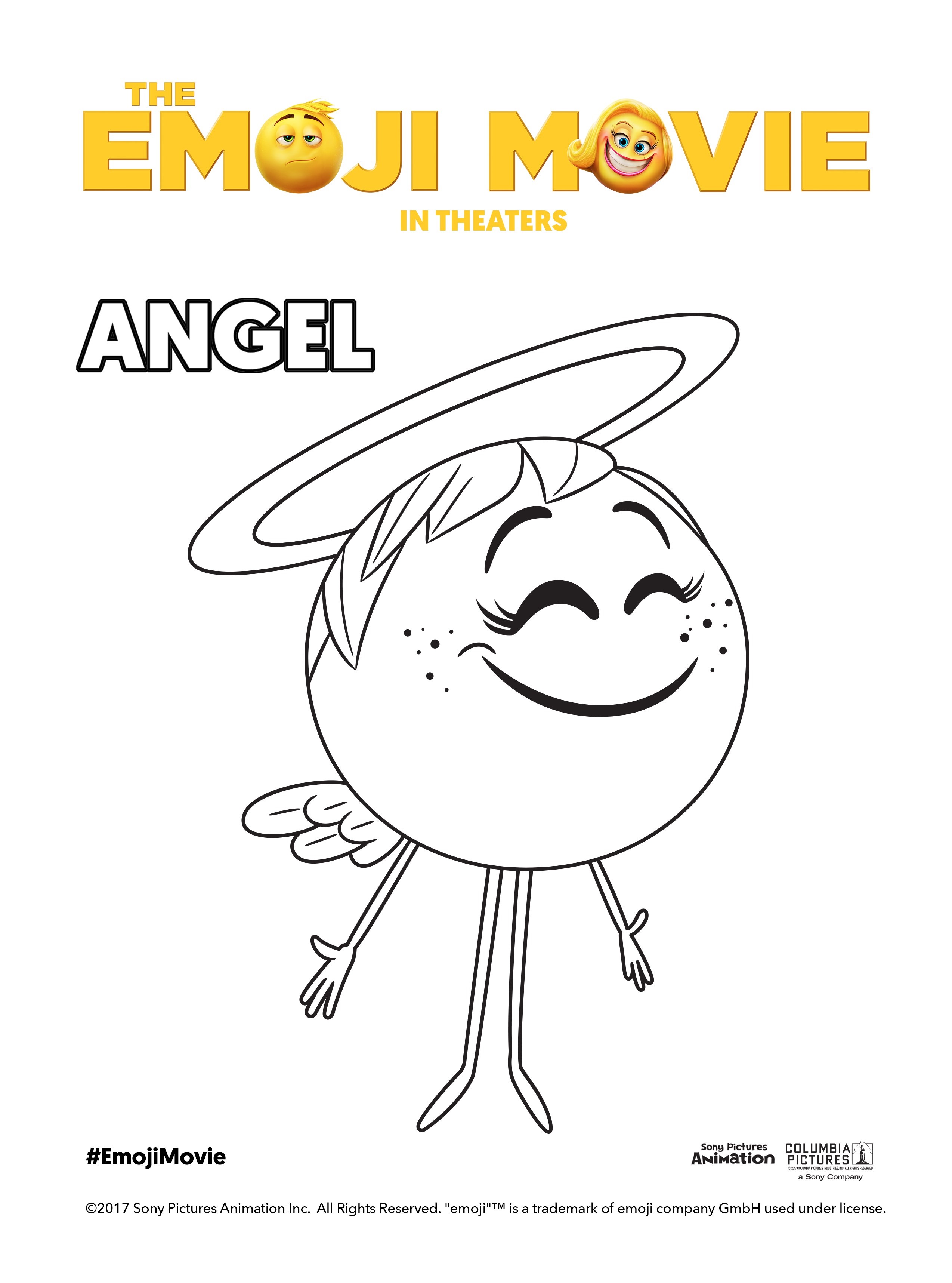Coloriage Angel Emoji Monde Secret Des Emojis - Le Monde secret des Emojis à imprimer