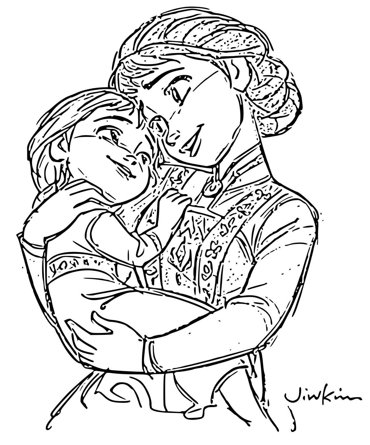 Coloriage Anna Une Princesse Avec Un Cœur Chaleureux Et Attachant - La Reine des neiges 2 à imprimer