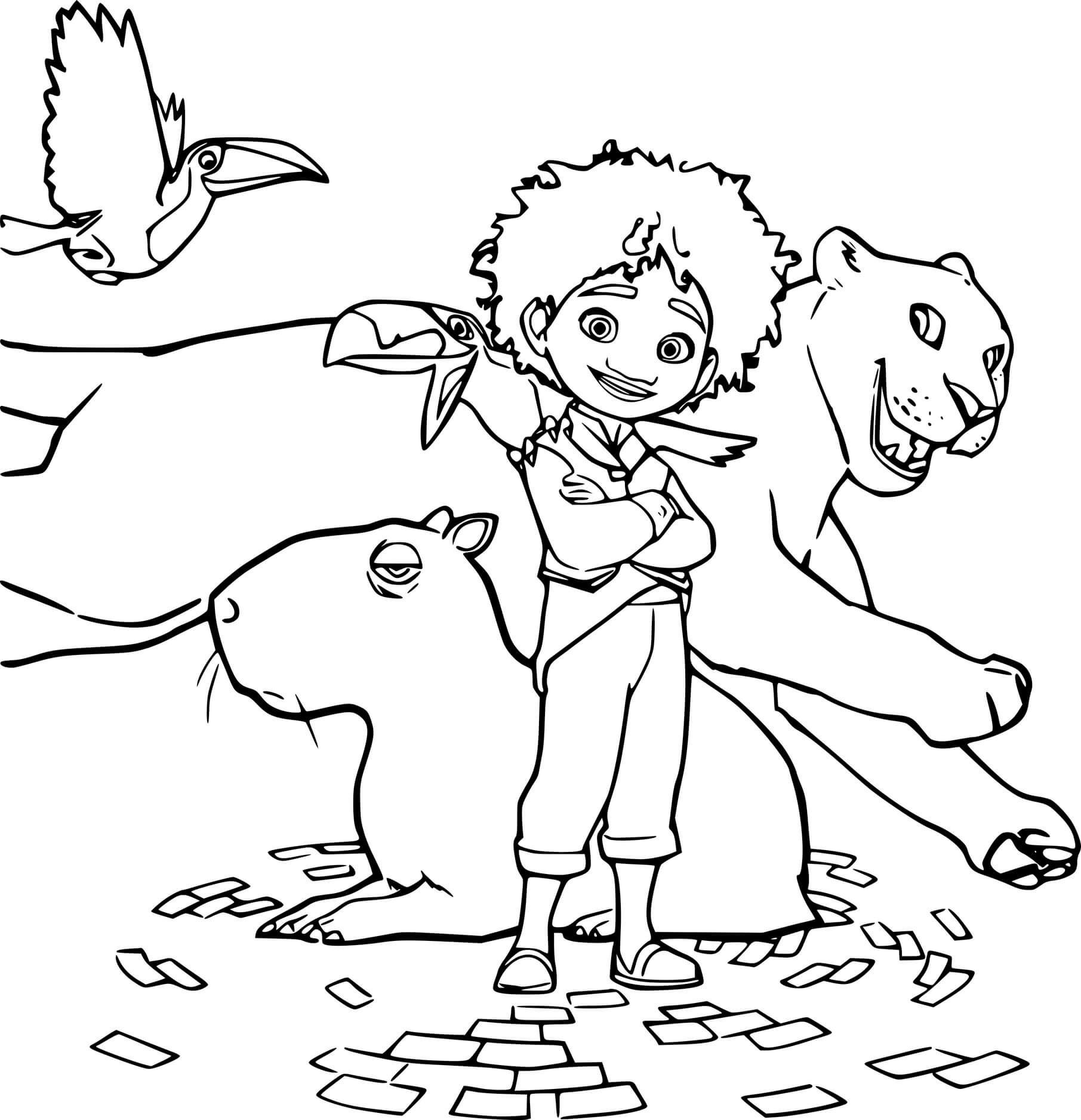 Coloriage Antonio And Animals - Encanto à imprimer