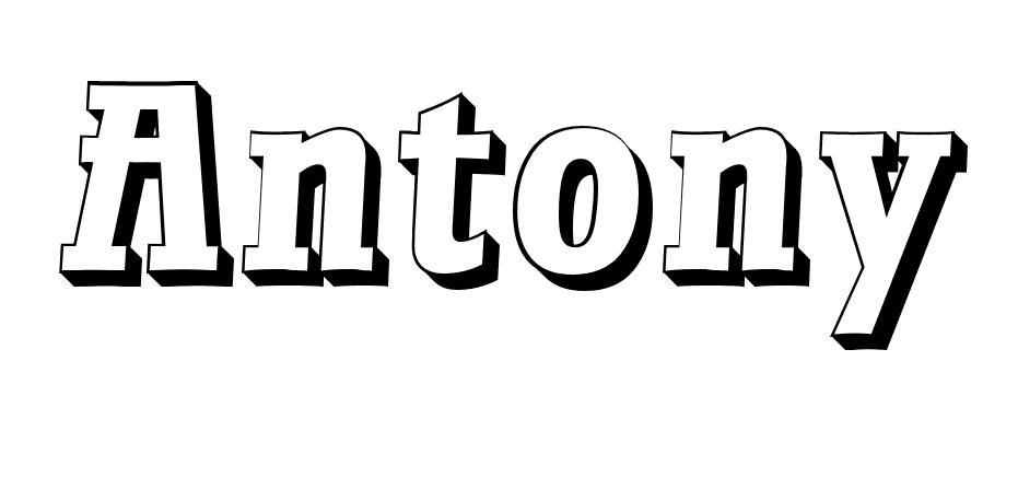 Coloriage Antony - Prénom à imprimer