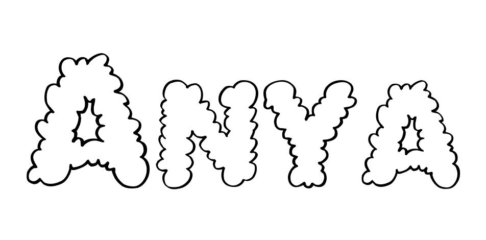 Coloriage Anya - Prénom à imprimer