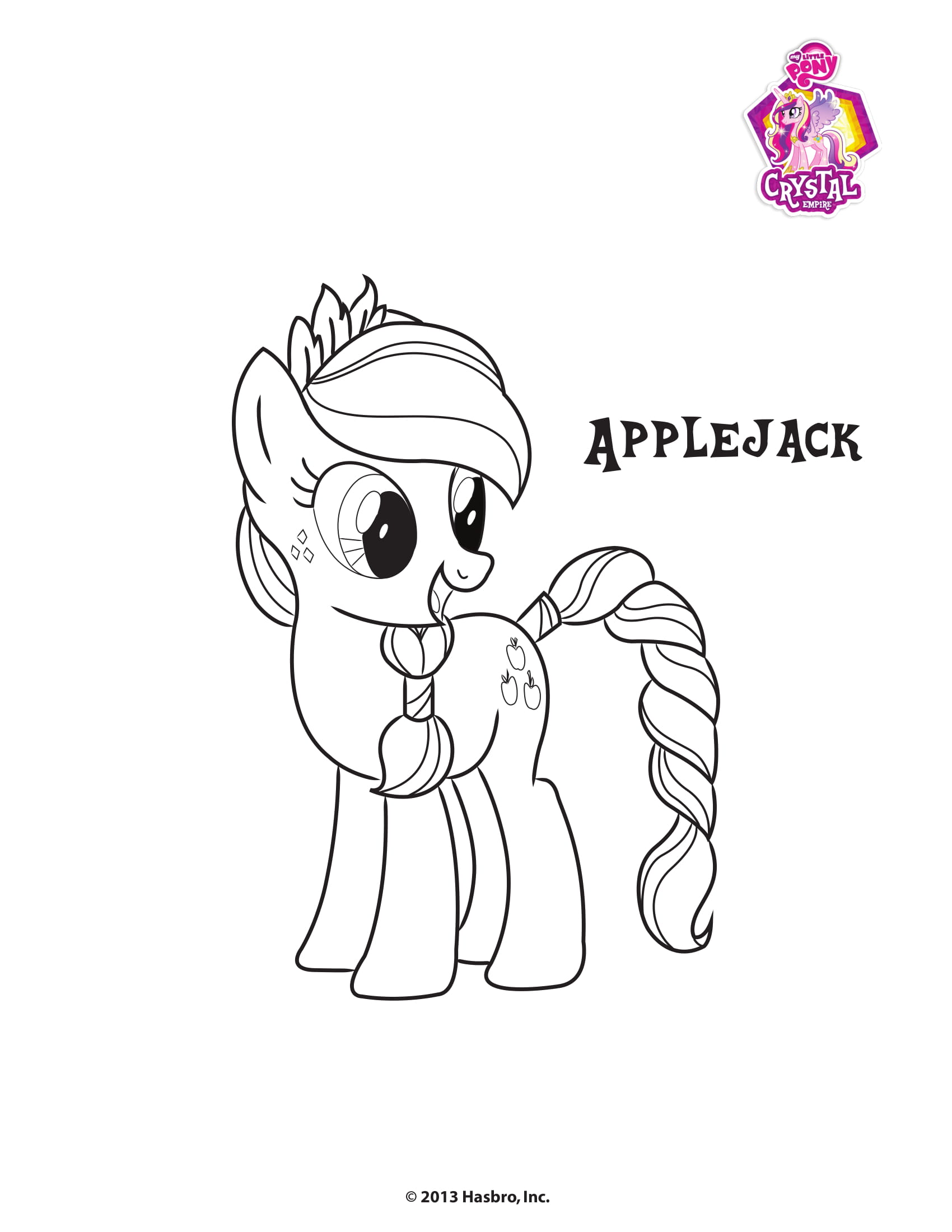 Coloriage Applejack Empire de Cristal Poney - My little pony à imprimer