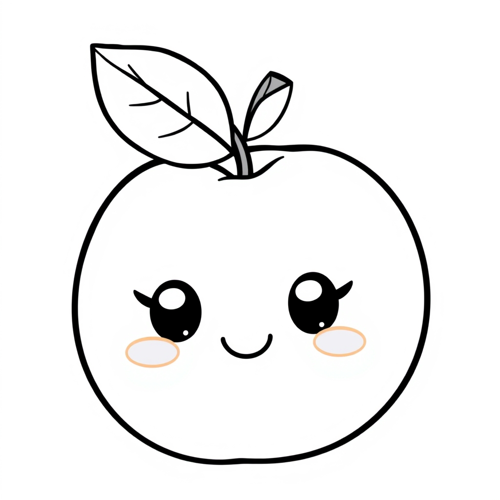 Coloriage Apricot Fruit Kawaii - Kawaii fruits à imprimer