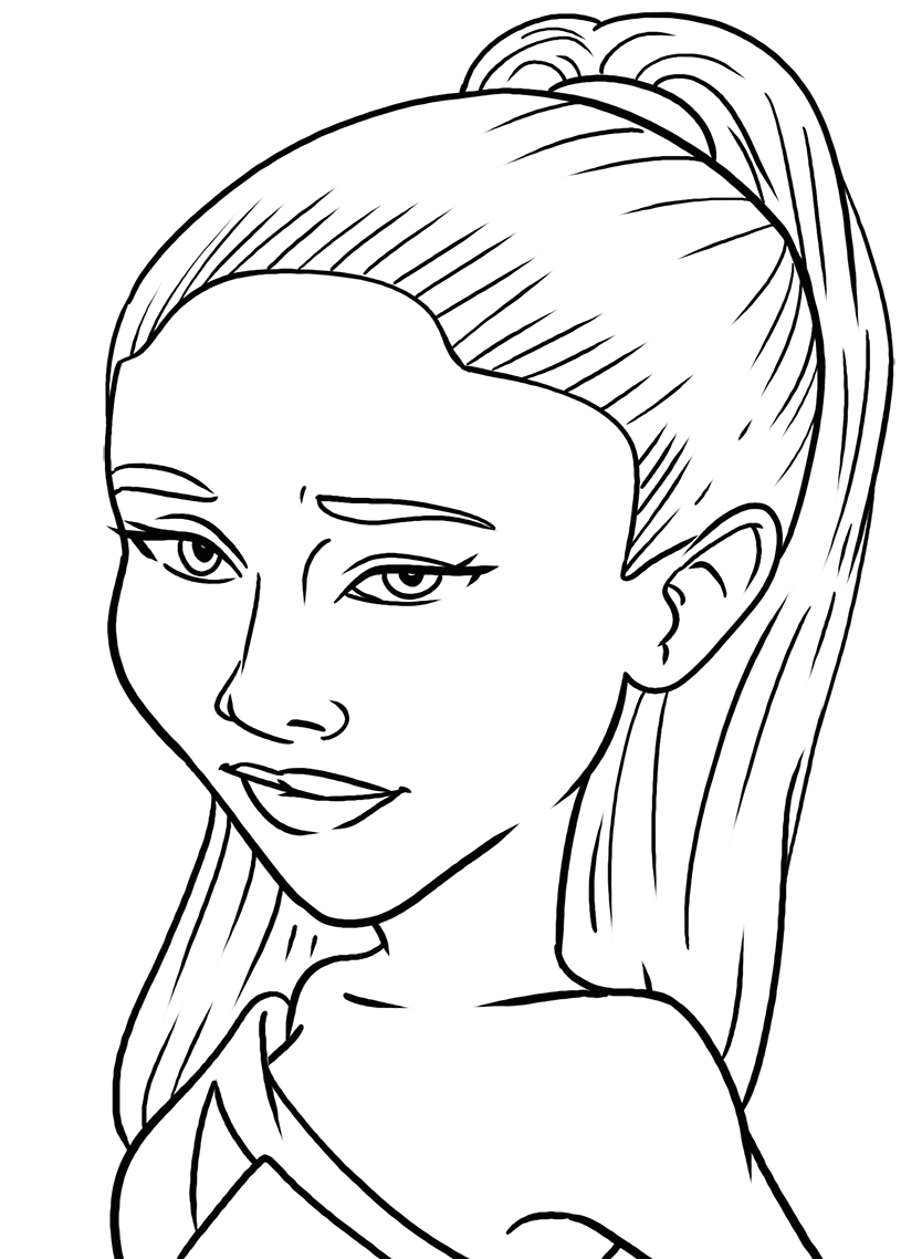 Coloriage Ariana Grande Humour - Célébrité à imprimer