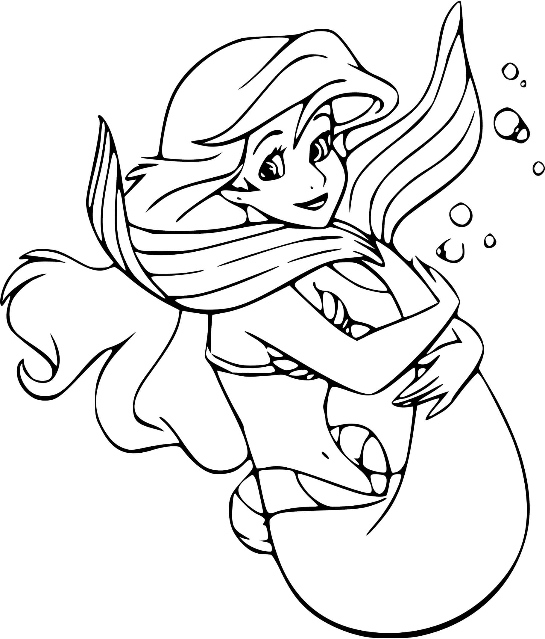 Coloriage Ariel Mermaid Aventureuse Et Curieuse Du Monde - Princesse disney à imprimer