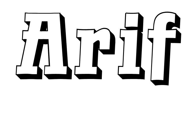 Coloriage Arif - Prénom à imprimer