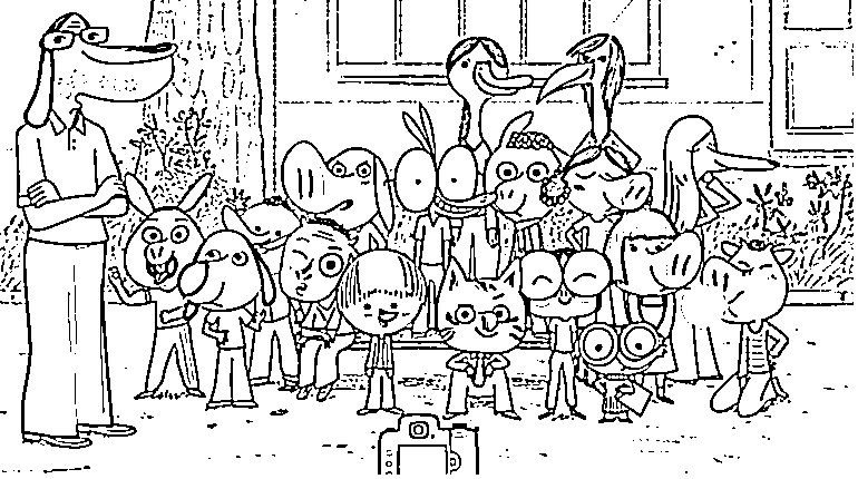 Coloriage Ariol Personnages De La Bande Dessinee - Ariol à imprimer