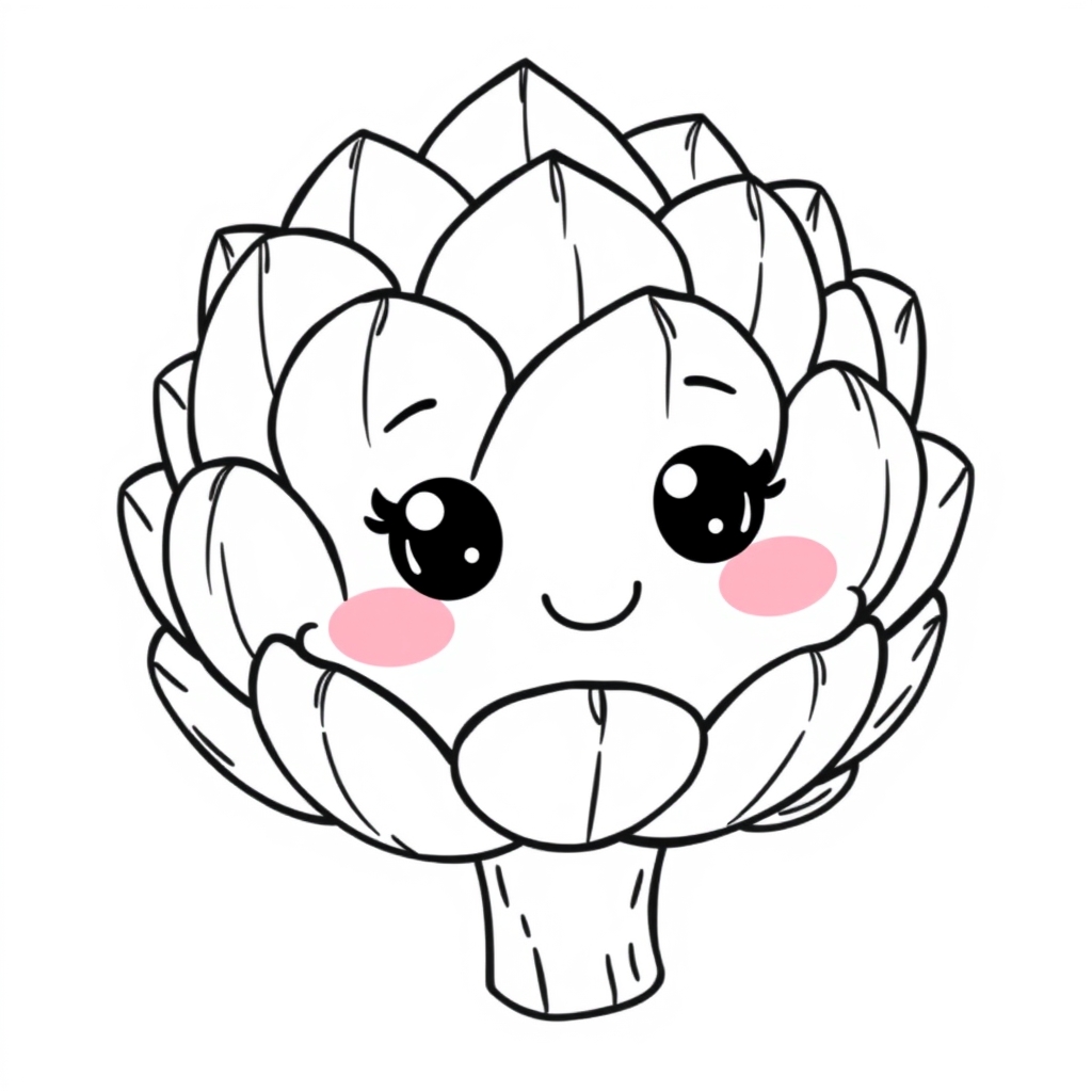 Coloriage Artichaut mignon Ă colorier - Legumes Ă imprimer