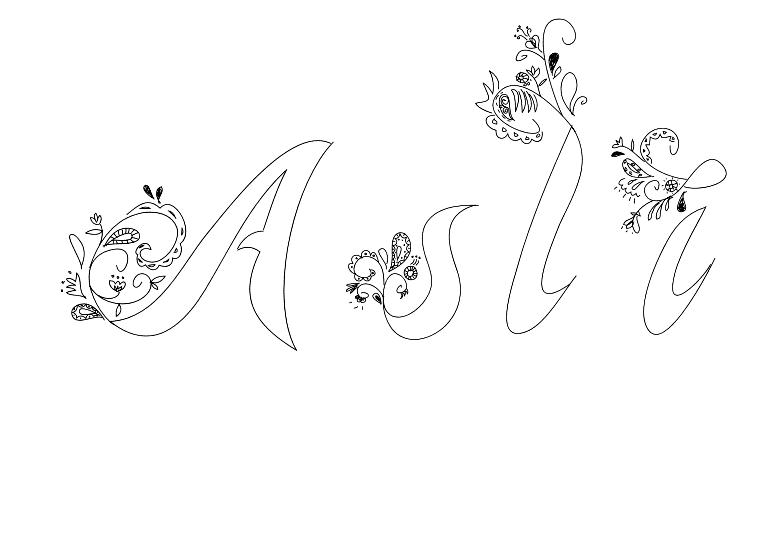Coloriage Asli - Prénom à imprimer