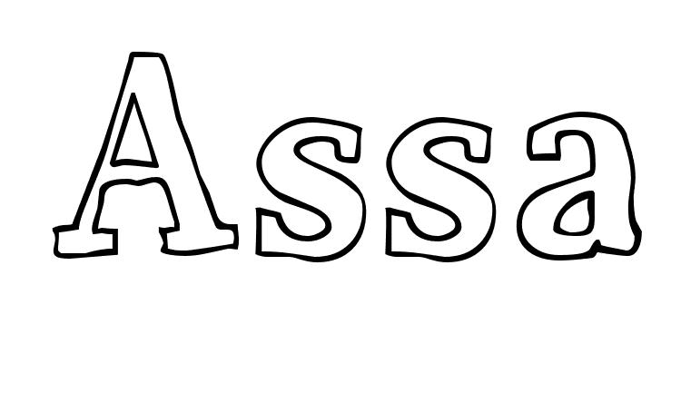 Coloriage Assa - Prénom à imprimer
