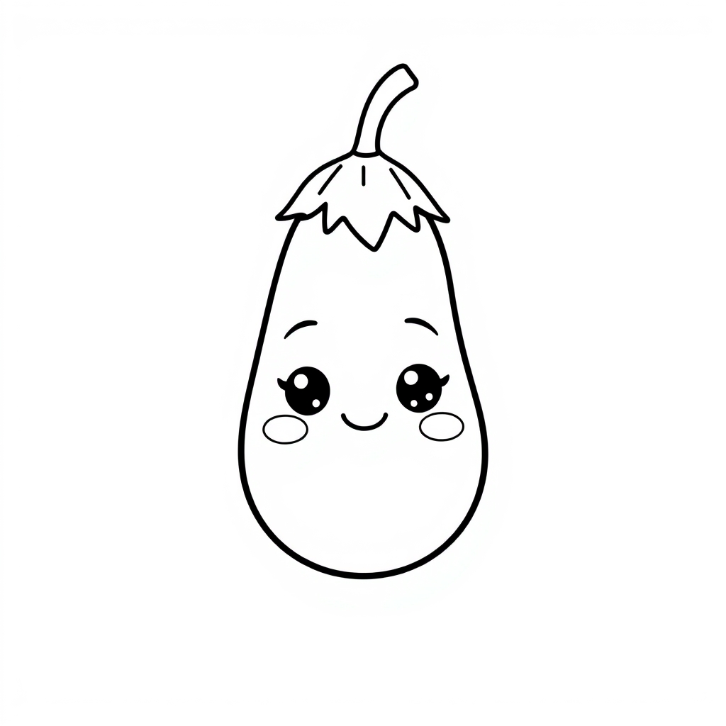 Coloriage Aubergine Facile Légumes - Legumes à imprimer
