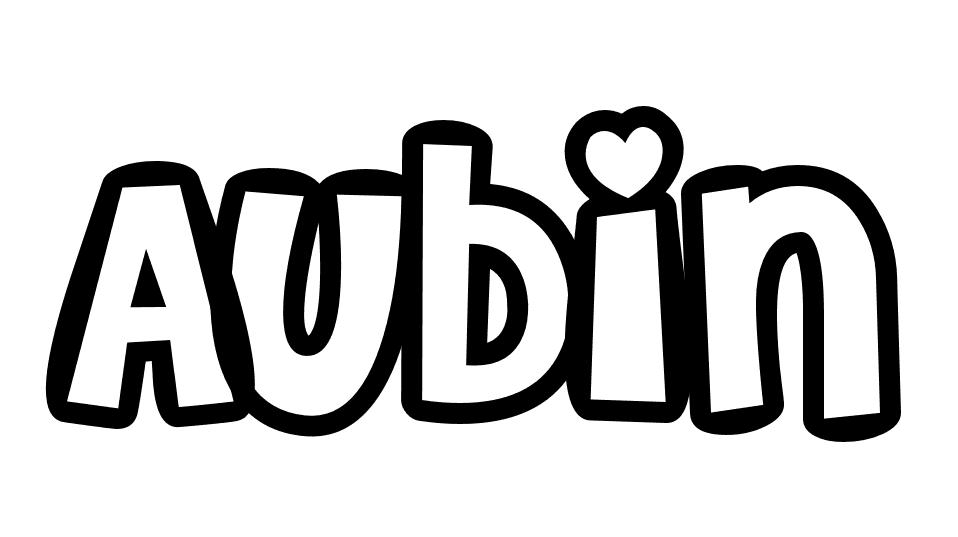 Coloriage Aubin - Prénom à imprimer