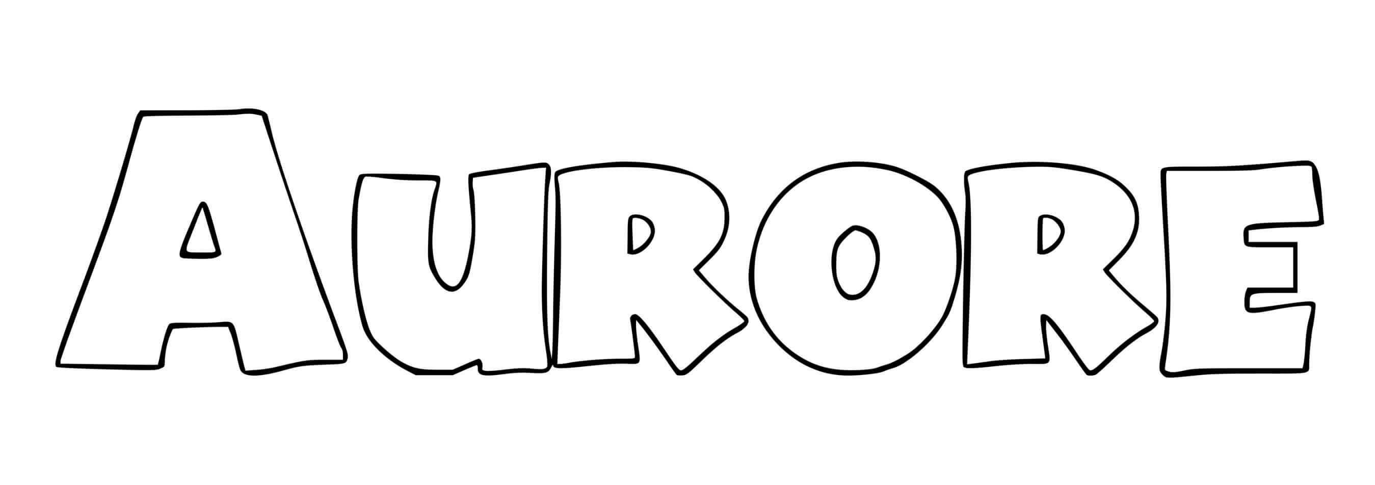 Coloriage Aurore - Prénom à imprimer
