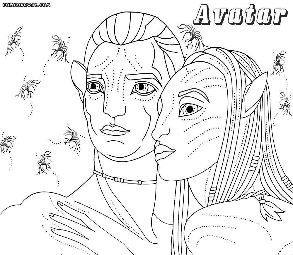 Coloriage Avatar 2 Jake Sully Et Neytiri - Cochon à imprimer