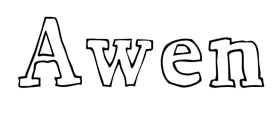 Coloriage Awen - Prénom à imprimer