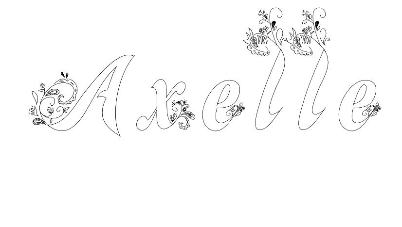 Coloriage Axelle - Prénom à imprimer