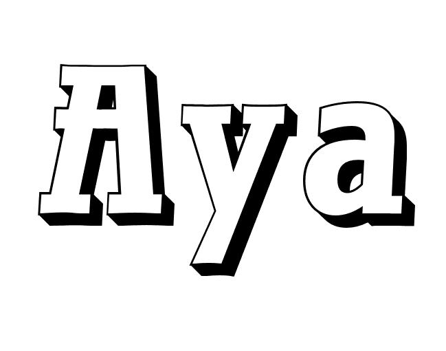 Coloriage Aya - Prénom à imprimer
