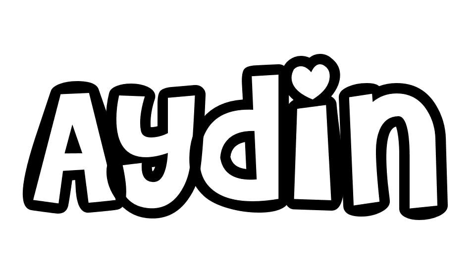 Coloriage Aydin - Prénom à imprimer