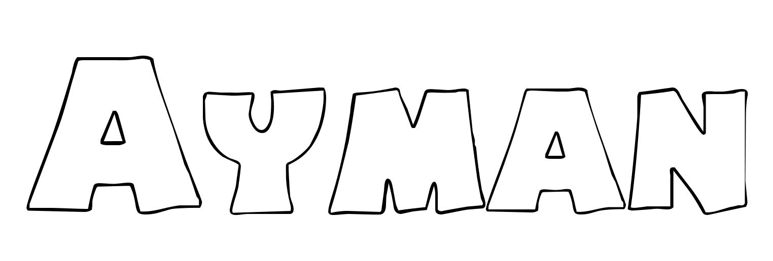 Coloriage Ayman - Prénom à imprimer