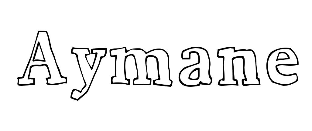 Coloriage Aymane - Prénom à imprimer