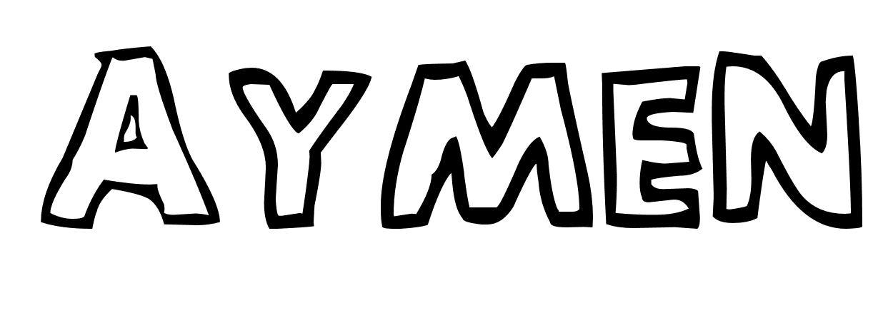 Coloriage Aymen - Prénom à imprimer