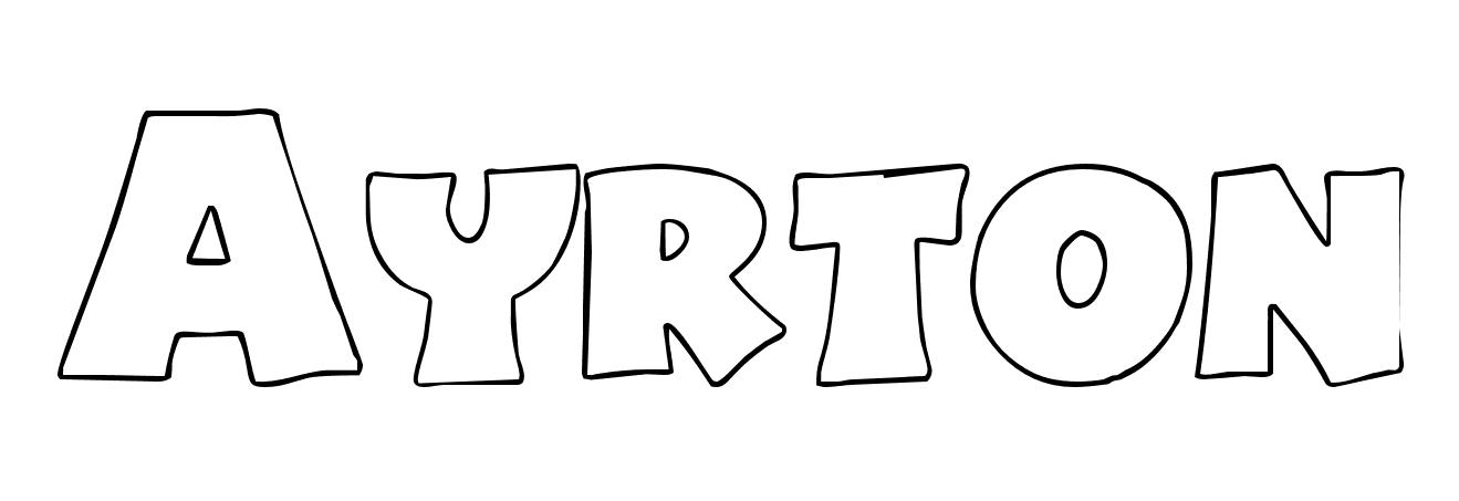 Coloriage Ayrton - Prénom à imprimer