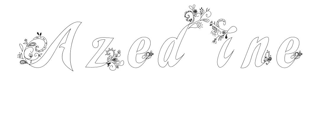 Coloriage Azedine - Prénom à imprimer
