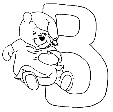 Coloriage B Winnie - Alphabet à imprimer