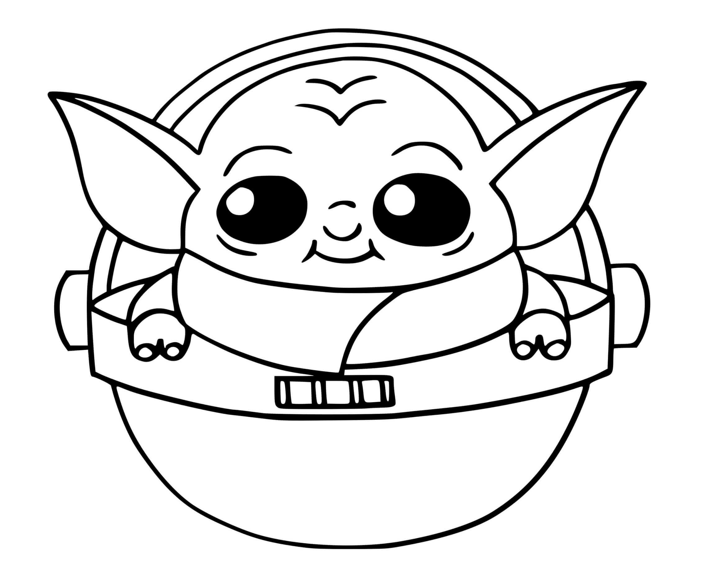 Coloriage Grogu Bébé Yoda Mandalorian Fortnite - Fortnite à imprimer