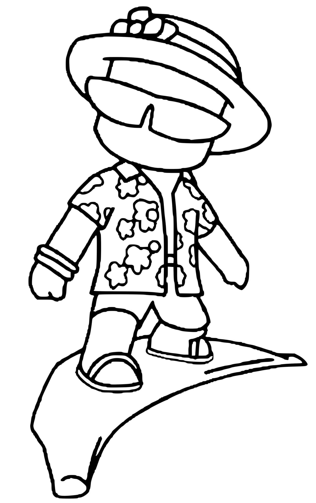 Coloriage Banana Surfer Stumble Guys - Stumble guys à imprimer