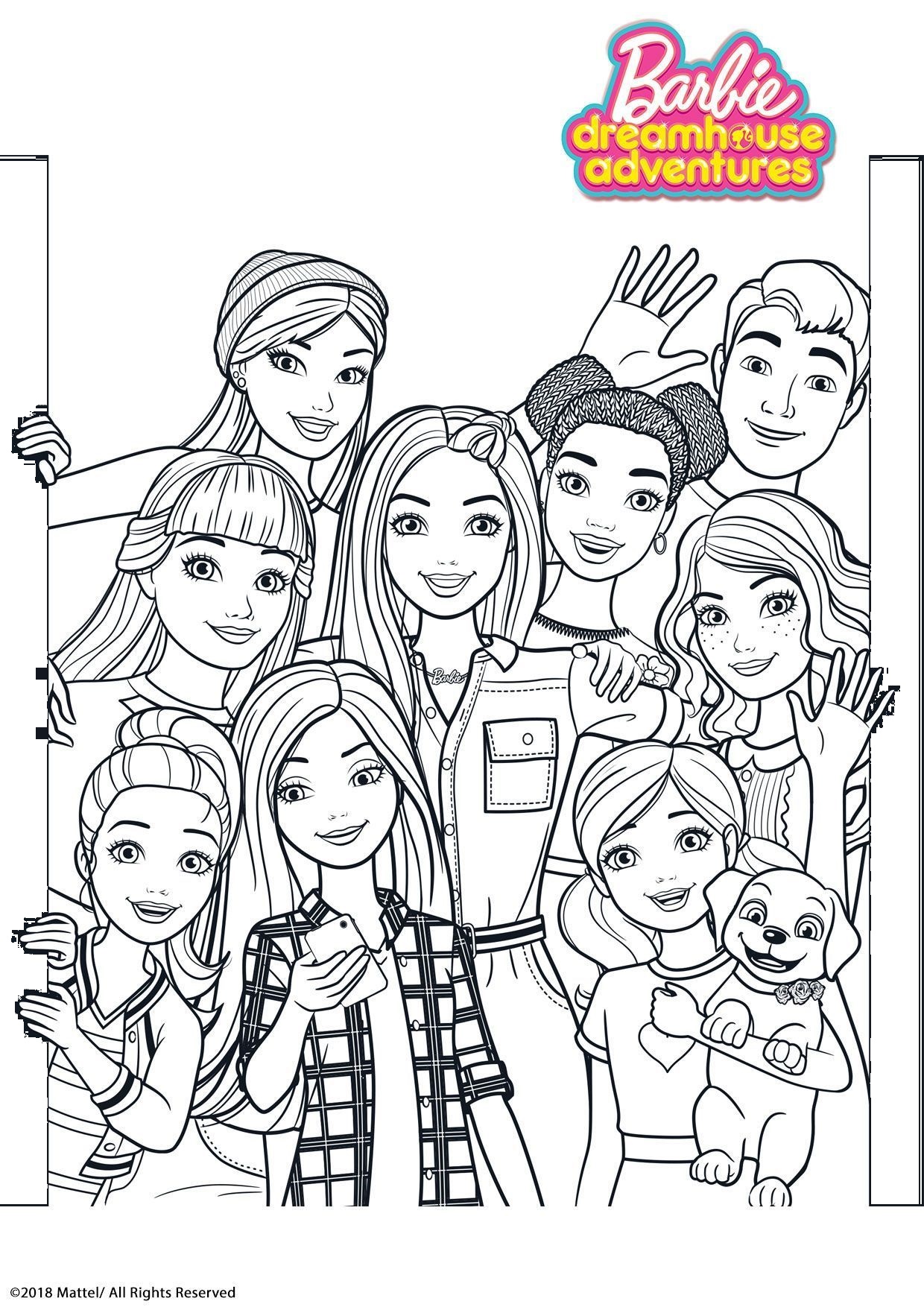 Coloriage Barbie Dreamhouse Adventure Tous Les Amis De Barbie - Barbie à imprimer