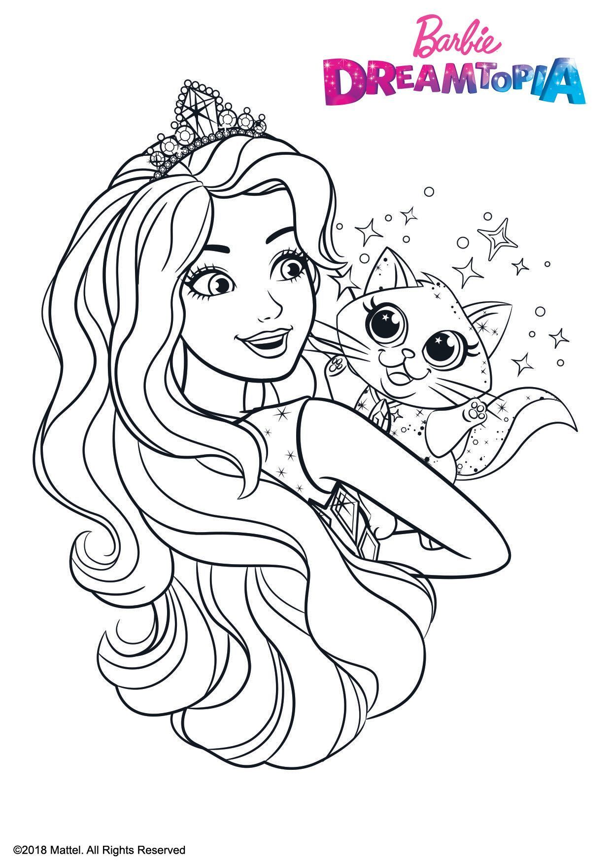 Coloriage Barbie Au Royaumes Des Paillettes - Barbie à imprimer