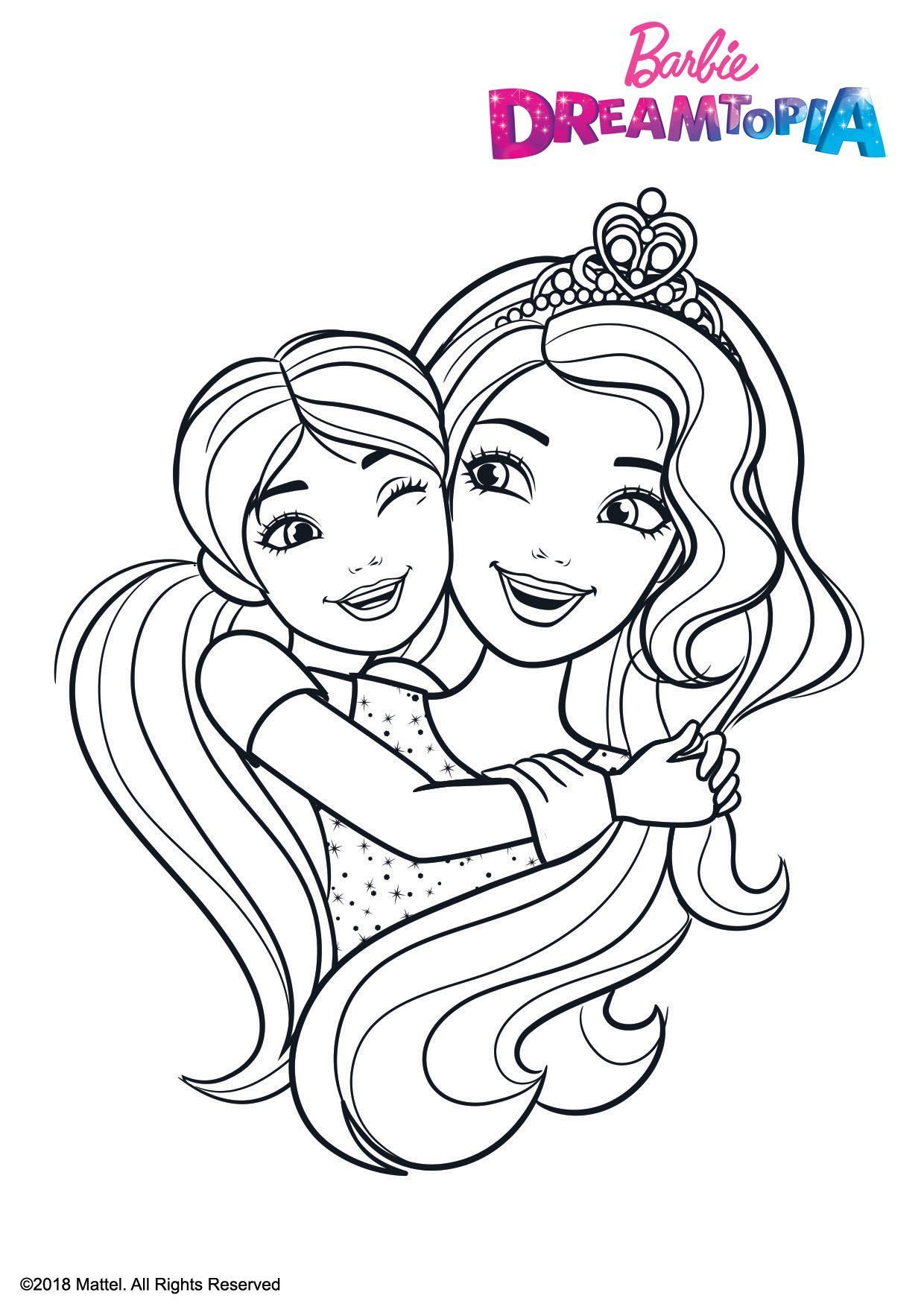 Coloriage Barbie Et Chelsea Au Royaume Arc En Ciel - Barbie à imprimer
