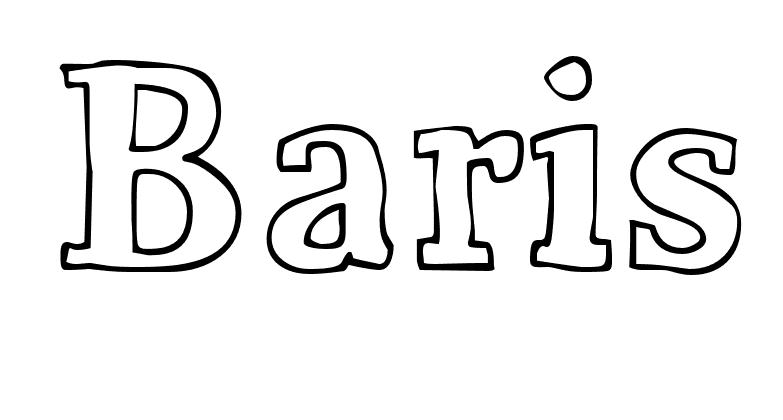 Coloriage Baris - Prénom à imprimer