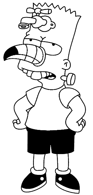 Coloriage Bart Simpson En Monstre - Simpson à imprimer