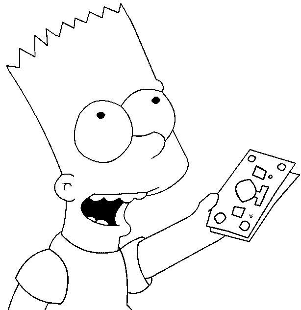Coloriage Bart Avec Des Billets De Banque - Simpson à imprimer