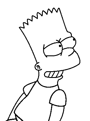 Coloriage Bart Avec Un Sourire Mesquin - Simpson à imprimer