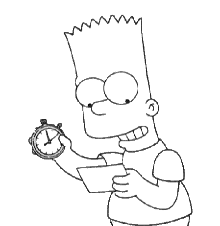 Coloriage Bart Avec Une Montre - Simpson à imprimer