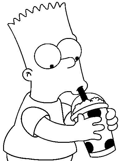 Coloriage Bart Bois Un Soda - Simpson à imprimer