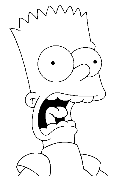 Coloriage Bart Crie De Peur - Simpson à imprimer