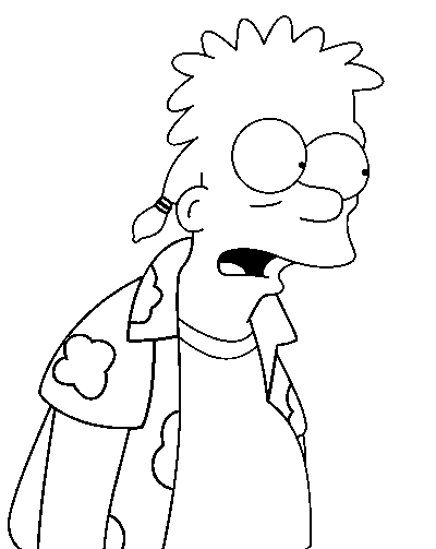 Coloriage Bart Dans Le Futur - Simpson à imprimer