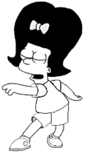Coloriage Bart Déguisé En Fille - Simpson à imprimer