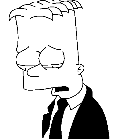 Coloriage Bart En Costard Mais Triste - Simpson à imprimer