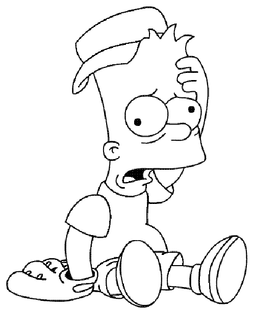 Coloriage Bart En Joueur De Baseball - Simpson à imprimer