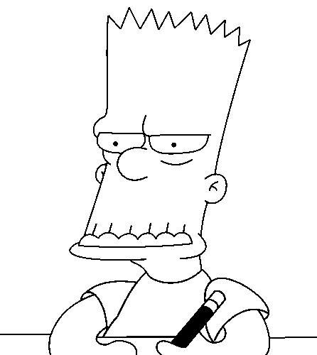 Coloriage Bart Grimace - Simpson à imprimer