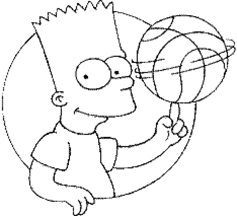 Coloriage Bart Joue Au Basket Ball - Simpson à imprimer