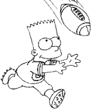Coloriage Bart Joue Au Football Américain - Simpson à imprimer