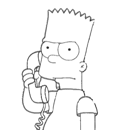 Coloriage Bart Serieux Au Téléphone - Simpson à imprimer