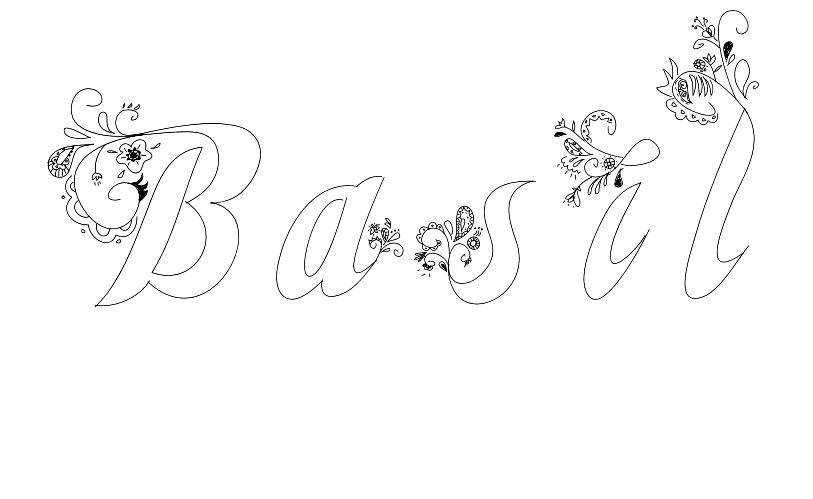 Coloriage Basil - Prénom à imprimer